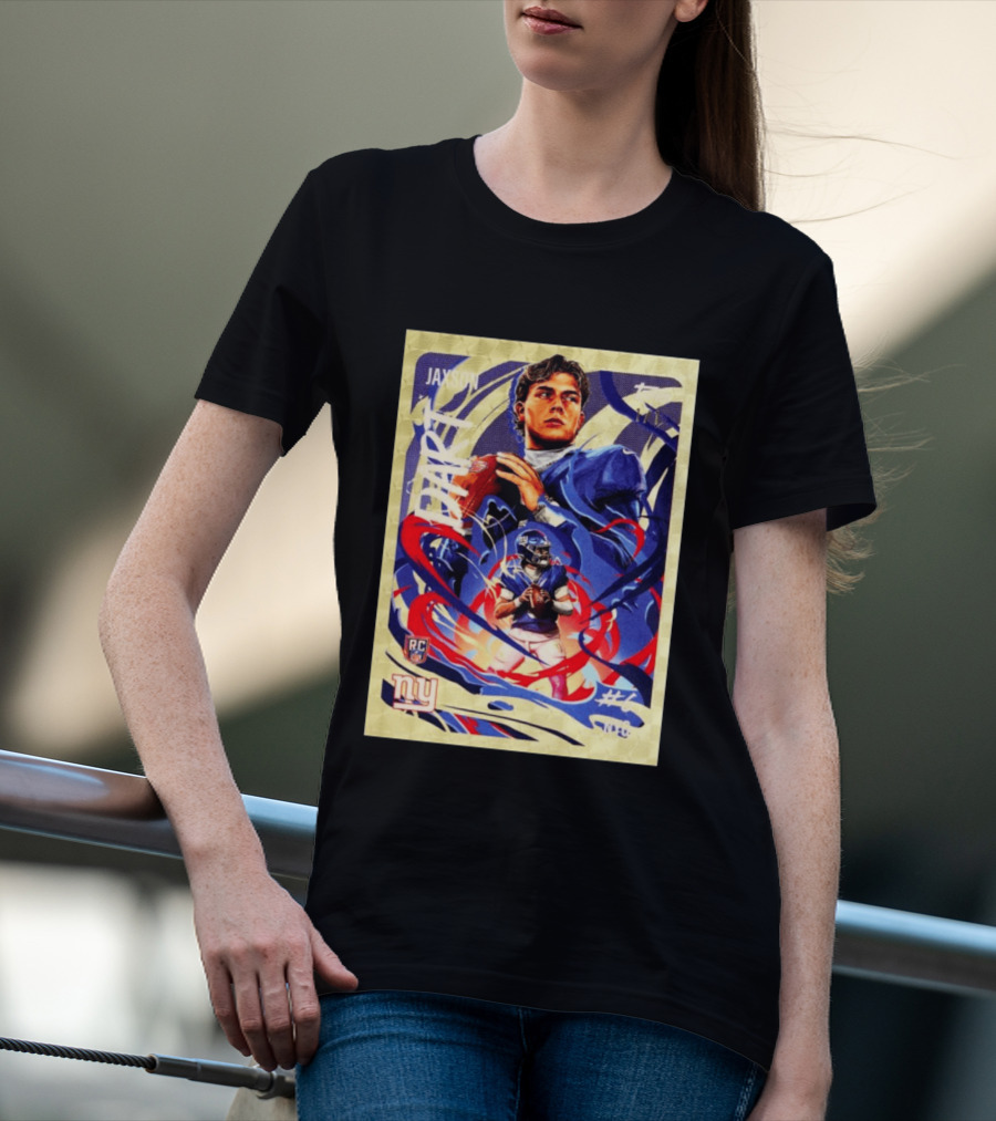 Jaxson Darts RC Ultra Violet Superfractor Topps NY Giants NFL Rookie Card T-Shirt
