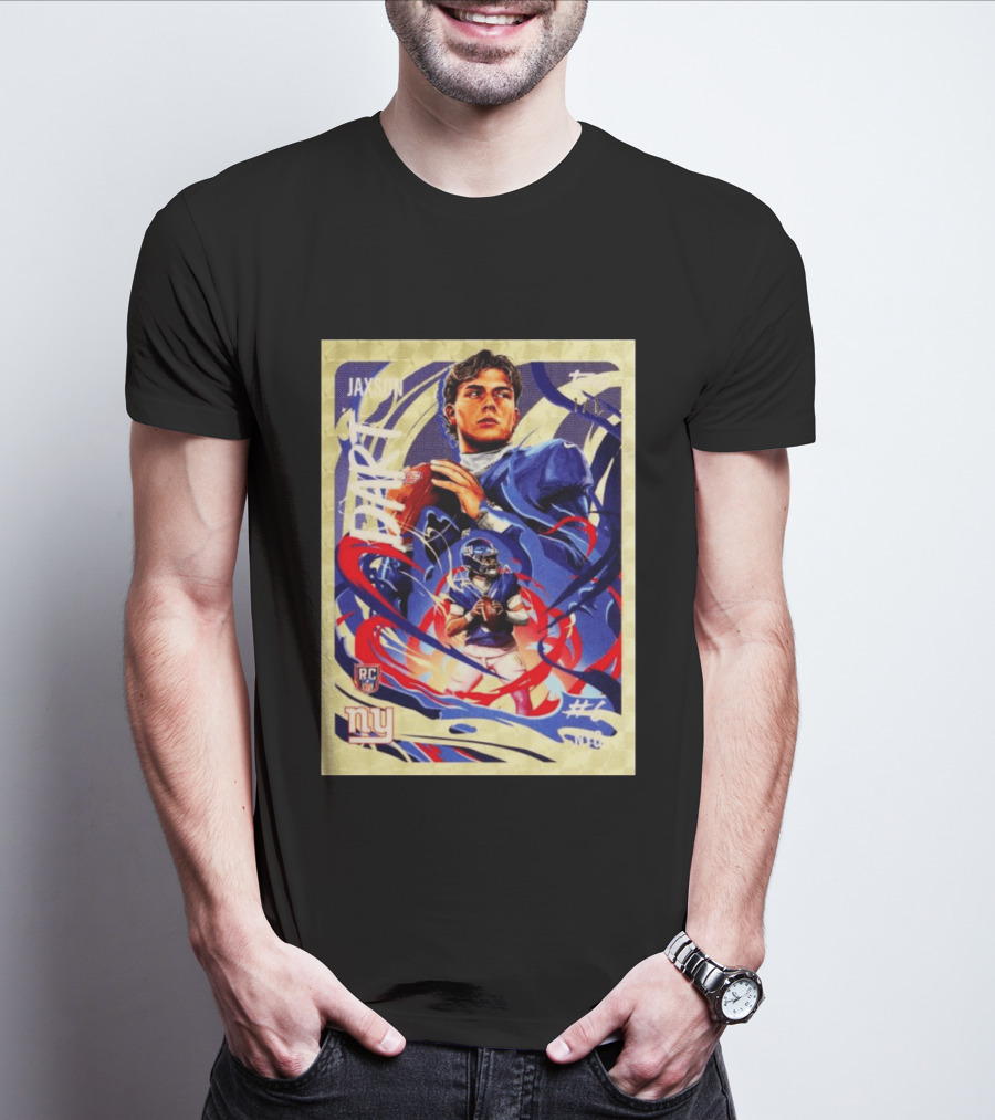 Jaxson Darts RC Ultra Violet Superfractor Topps NY Giants NFL Rookie Card T-Shirt