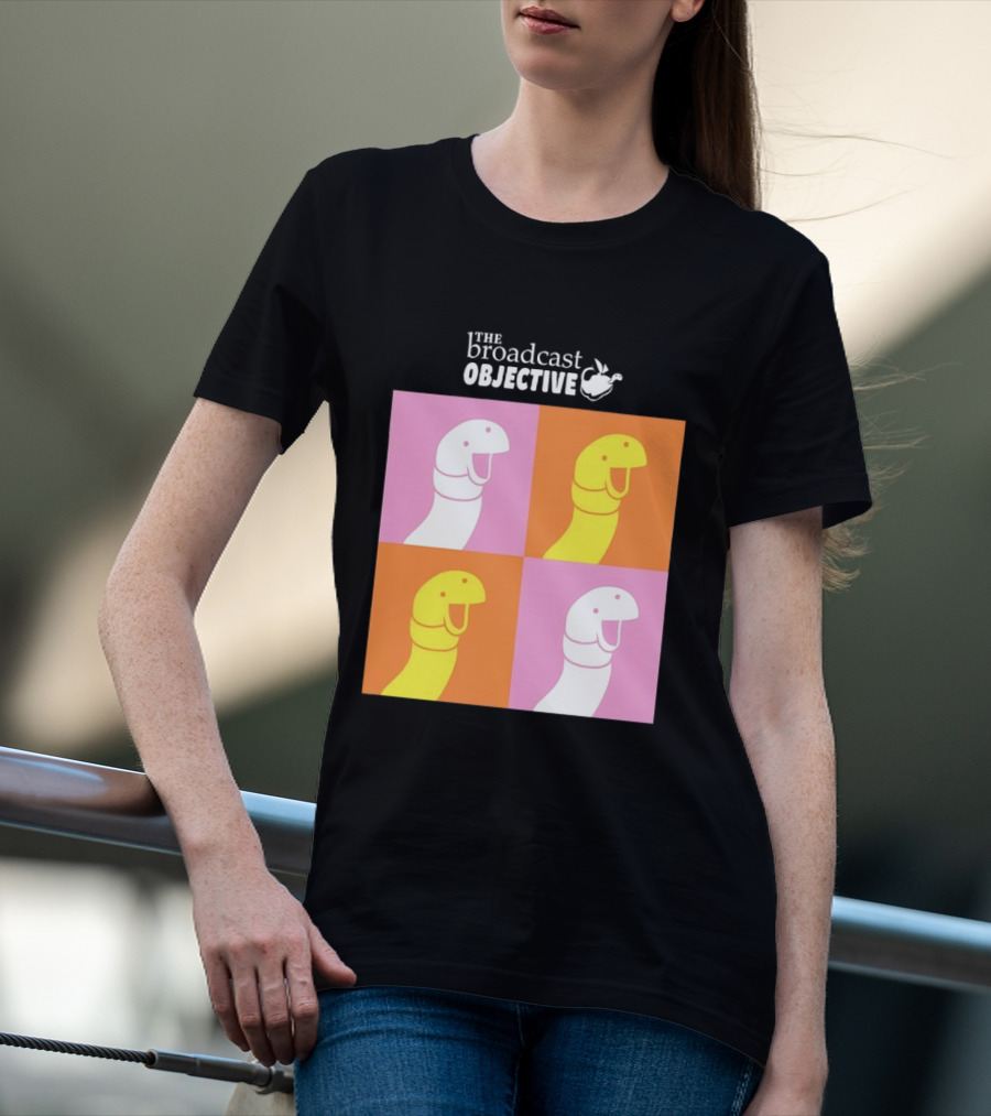 The Broadcast Objective Colorful Cartoon Faces Pop T-Shirt