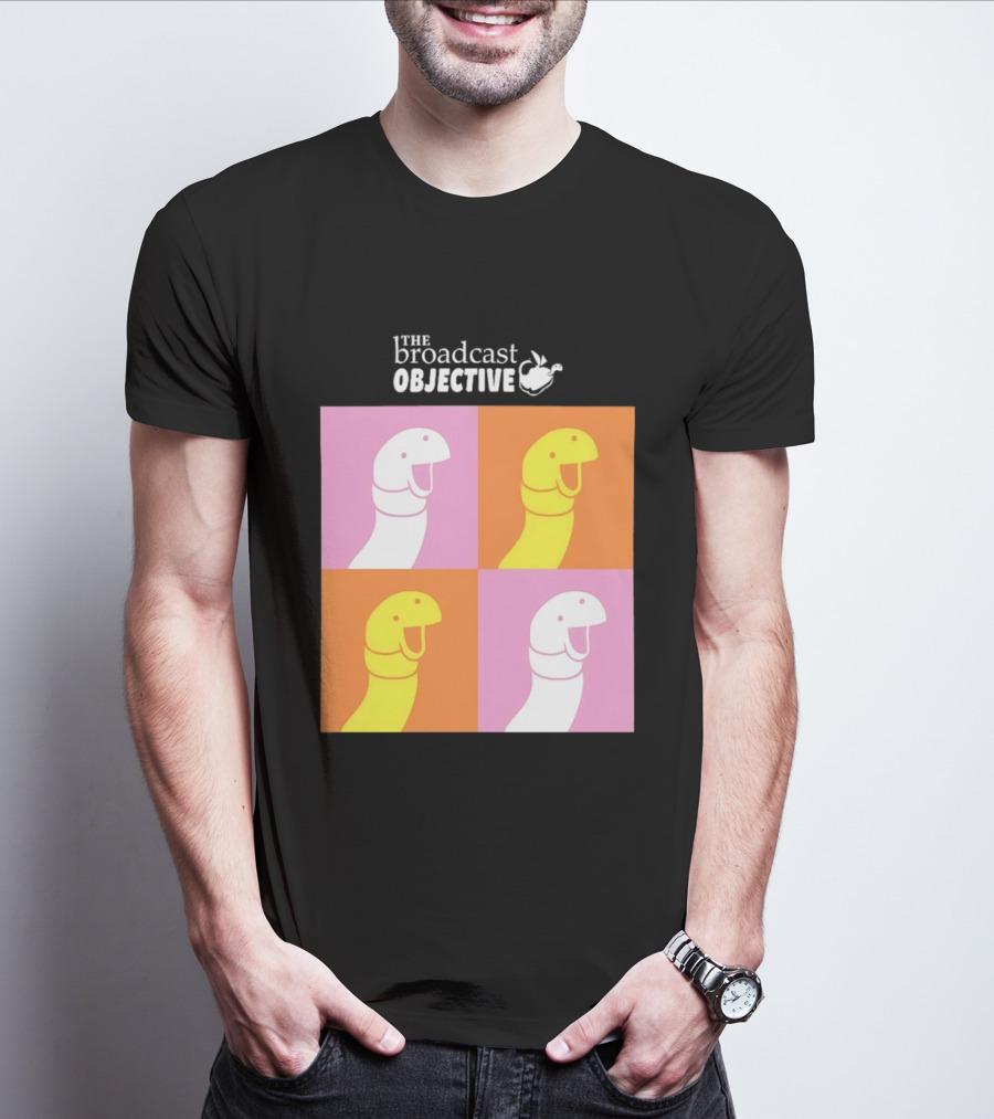The Broadcast Objective Colorful Cartoon Faces Pop T-Shirt