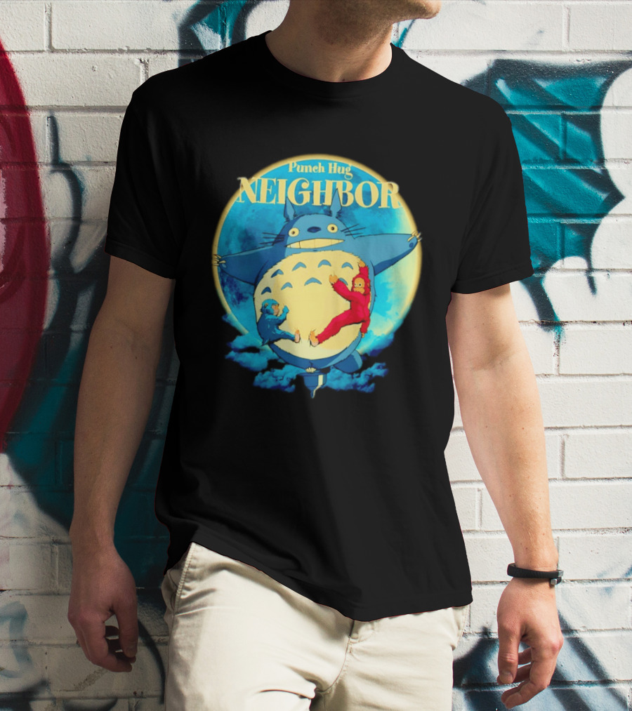Punch Hug Neighbor Totoro Embrace With Two Punch Monkey T-Shirt