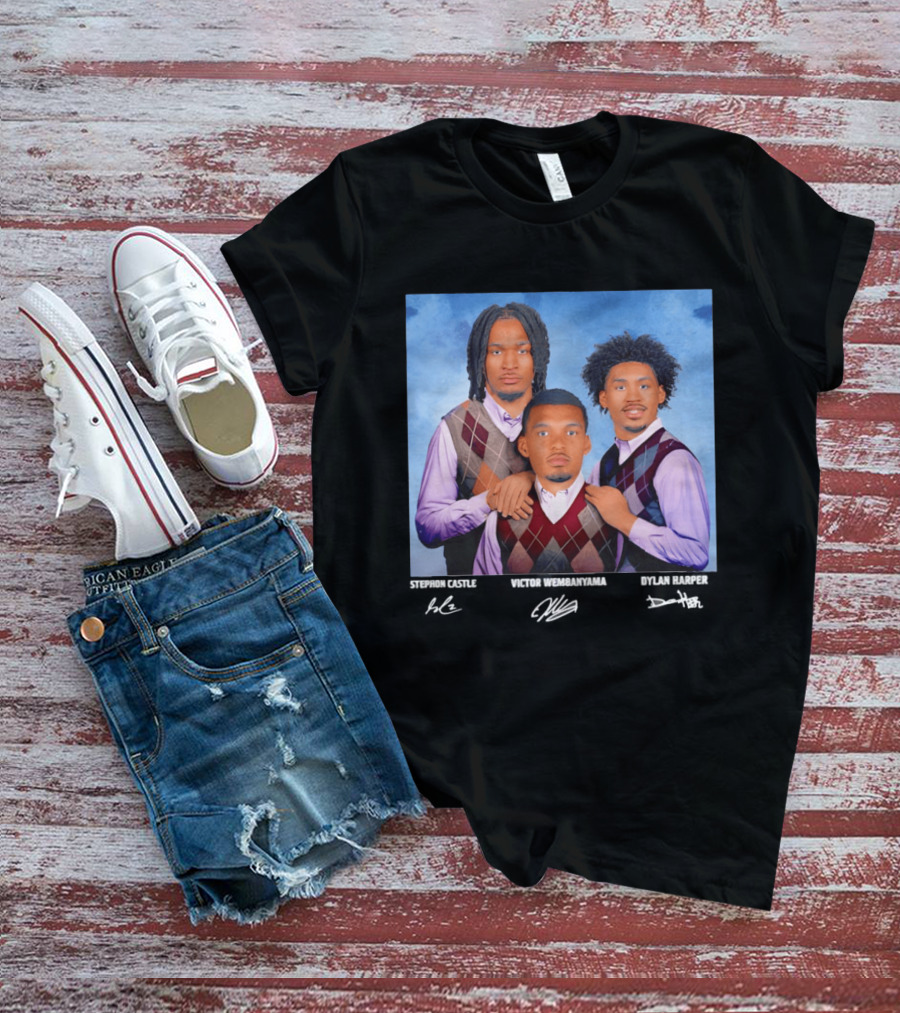 Victor Wembanyama Dylan Harper Stephon Castle Step Brothers San Antonio Spurs Signatures T-Shirt