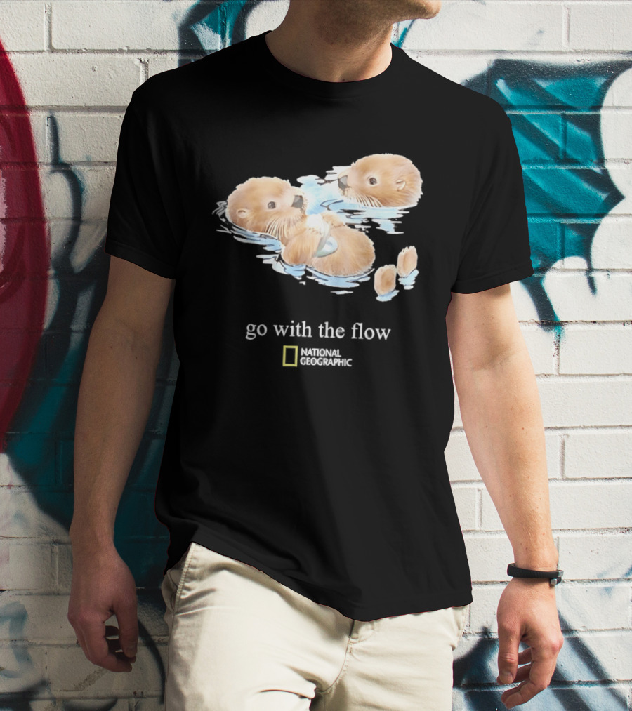 Go With The Flow Otters National Geographic T-Shirt