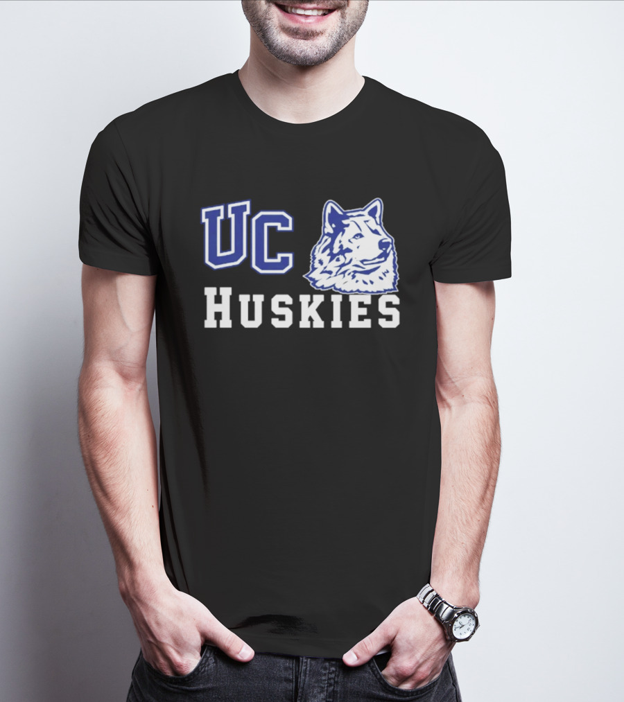 UC Huskies Wolf Head T-Shirt