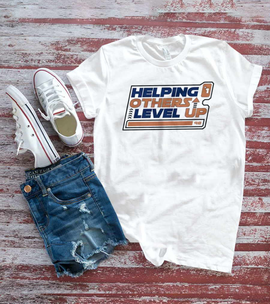Helping Others Level Up Gaming Inspired Design With Arrow And Plus One T-Shirt