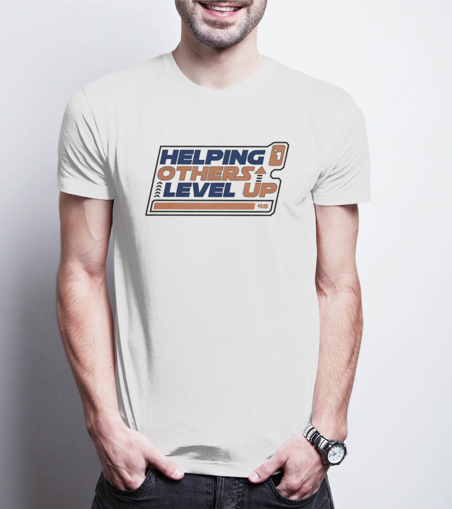 Helping Others Level Up Gaming Inspired Design With Arrow And Plus One T-Shirt