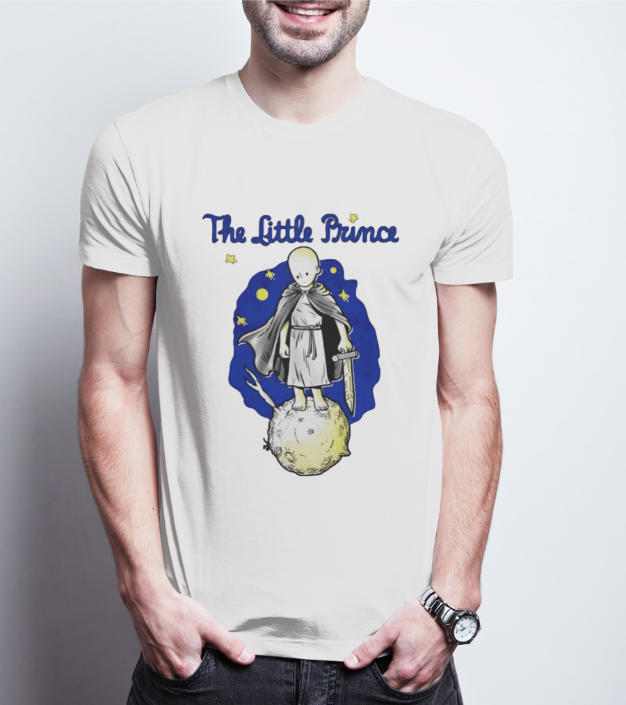 The Little Prince Standing On Asteroid B612 With Stars And Sword T-Shirt