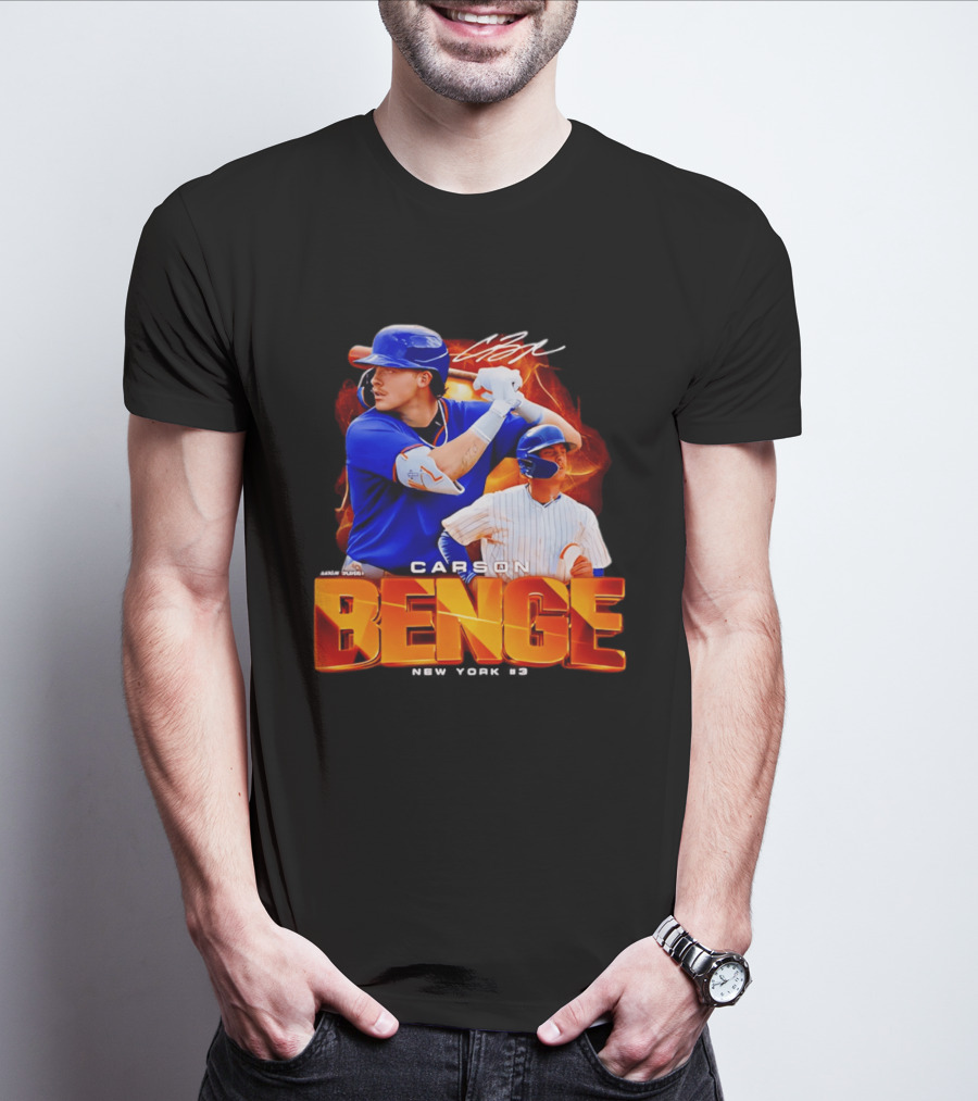 Carson Benge New York Mets NYM Baseball Collage T-Shirt