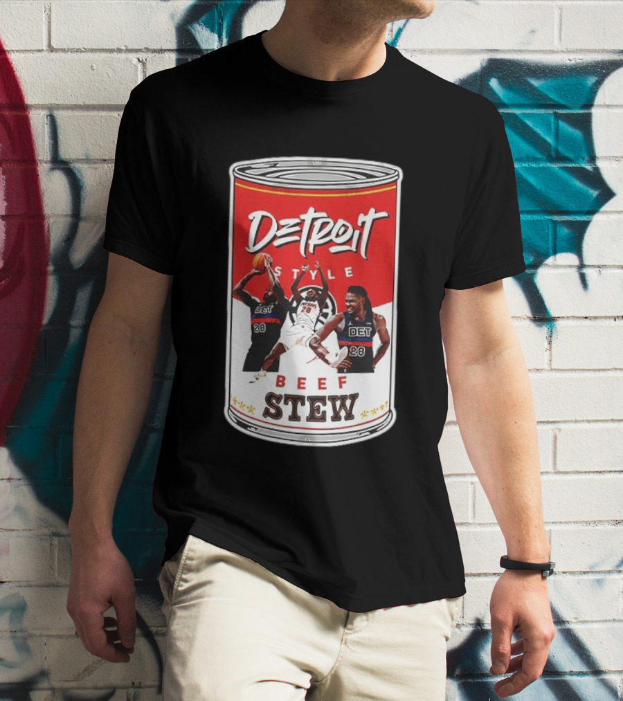 Detroit Style Beef Stew Basketball Can 28 T-Shirt