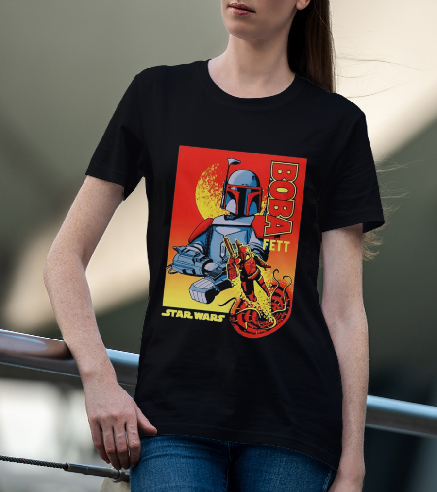 Star Wars Boba Fett Sarlacc Escape Retro Comic T-Shirt