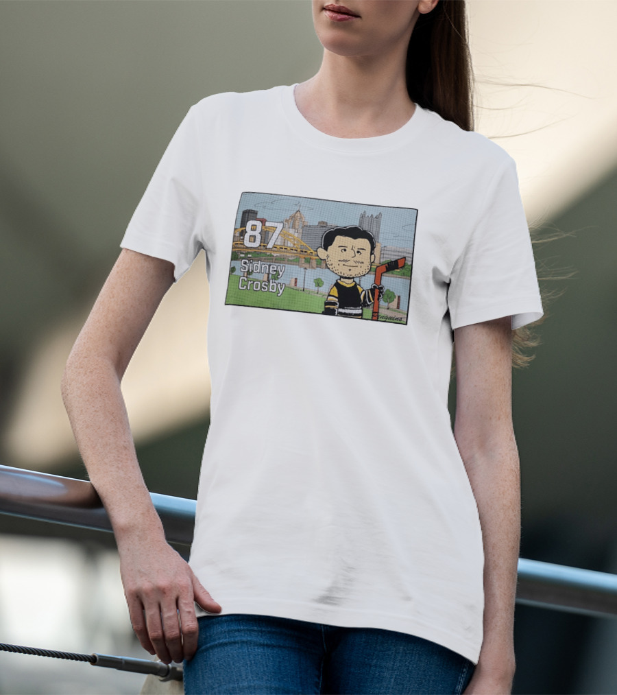 Sidney Crosby 87 Pittsburgh Penguins Hockey Peanuts Charlie Brown T-Shirt