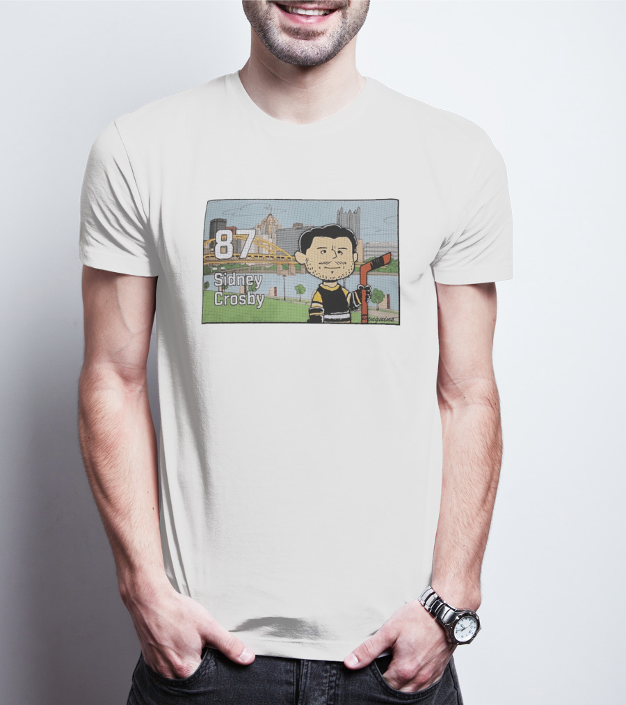 Sidney Crosby 87 Pittsburgh Penguins Hockey Peanuts Charlie Brown T-Shirt