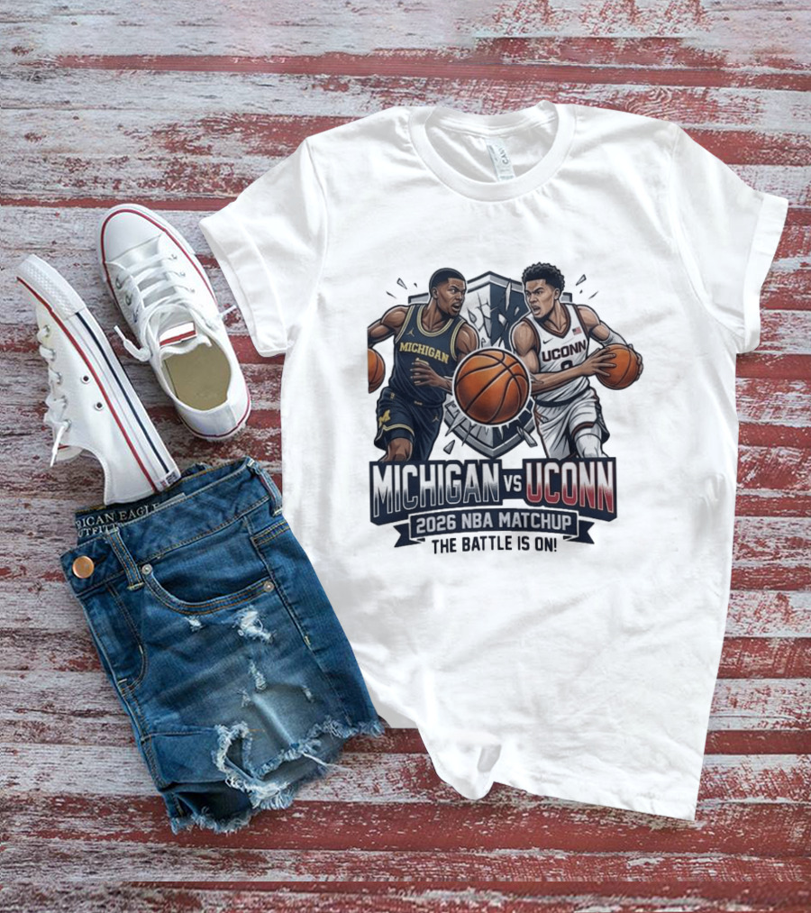 Michigan Vs UConn 2026 NBA Matchup The Battle Is On T-Shirt
