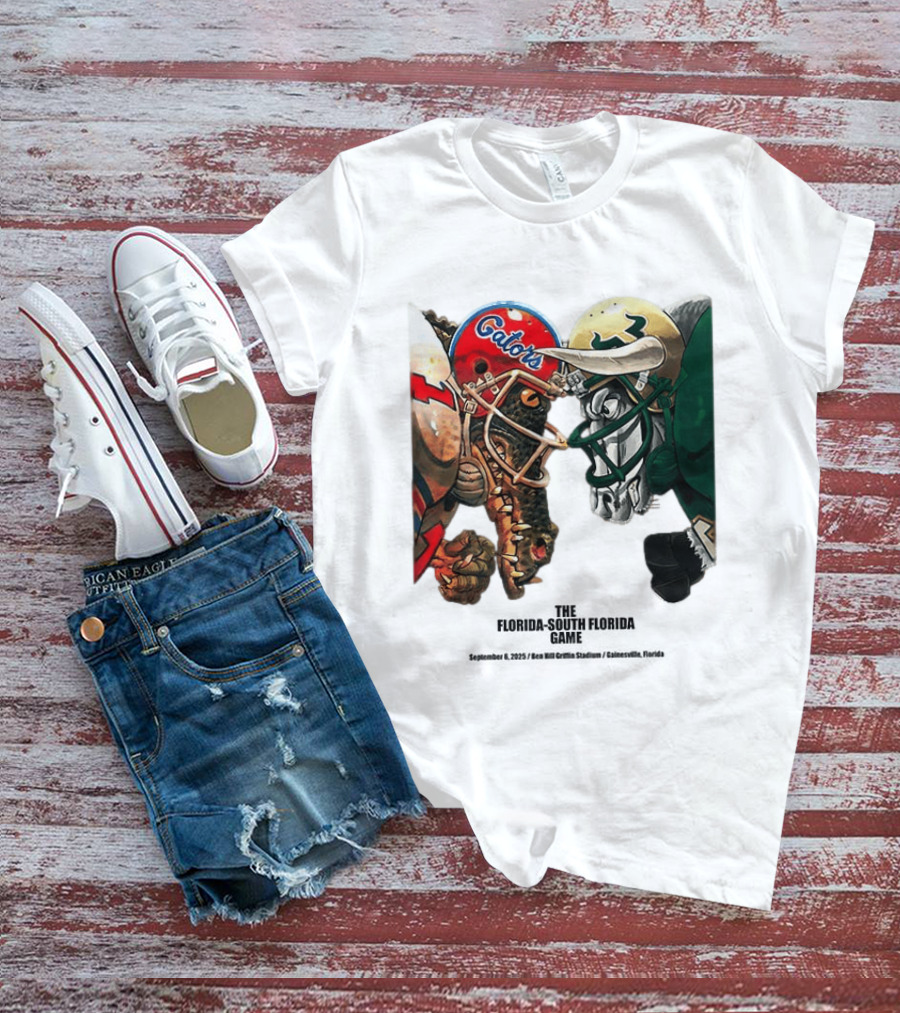 Florida Gators Vs South Florida Bulls Rivalry Helmets Showdown T-Shirt