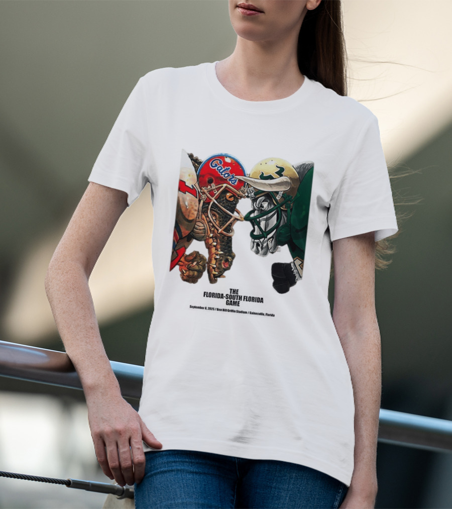 Florida Gators Vs South Florida Bulls Rivalry Helmets Showdown T-Shirt