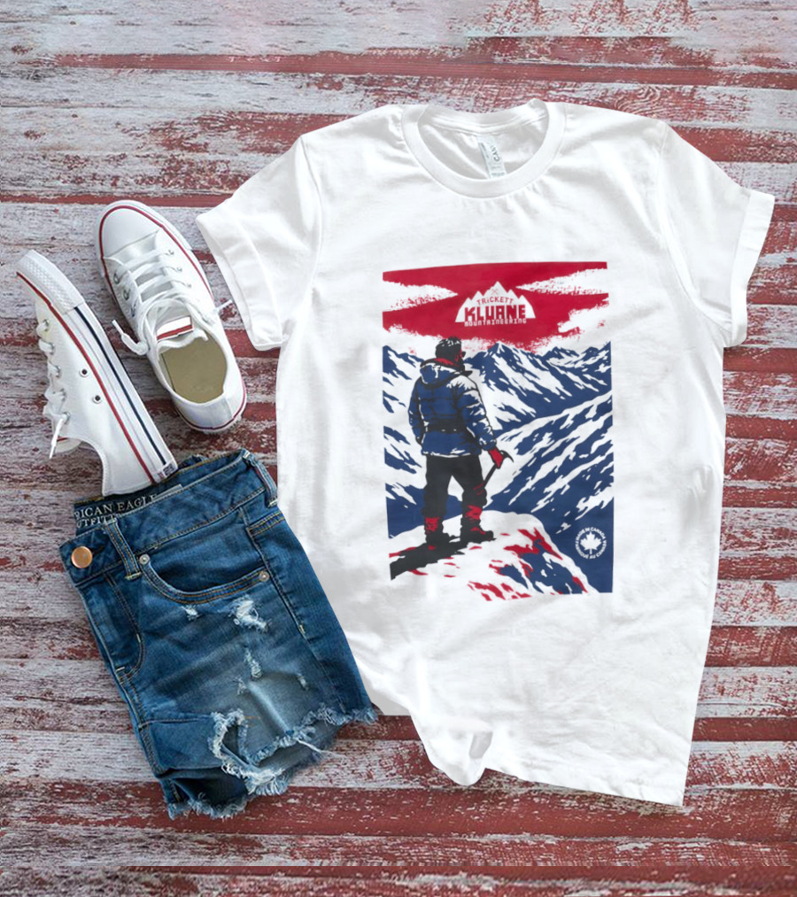 Kluane Mountaineering Adventure By Trickett Featuring Majestic Mountain Landscape T-Shirt