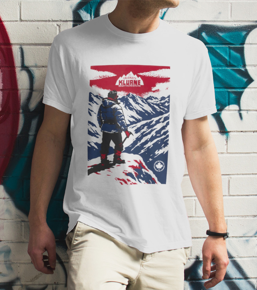 Kluane Mountaineering Adventure By Trickett Featuring Majestic Mountain Landscape T-Shirt