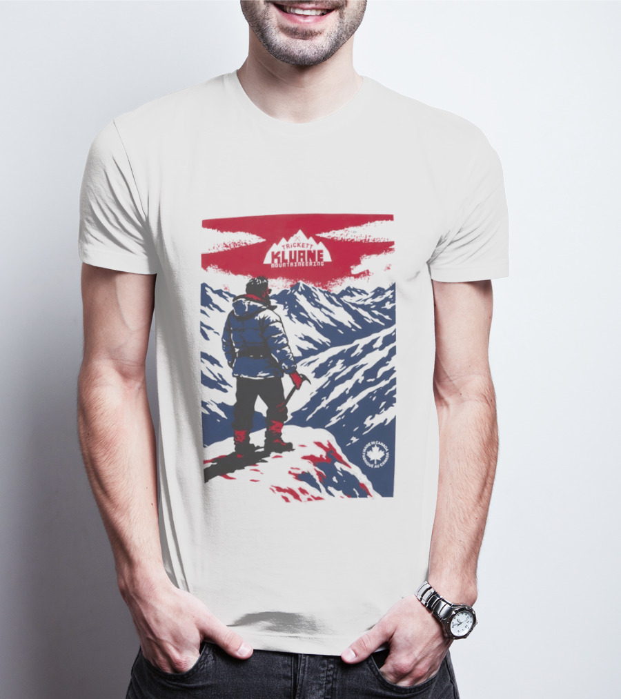 Kluane Mountaineering Adventure By Trickett Featuring Majestic Mountain Landscape T-Shirt
