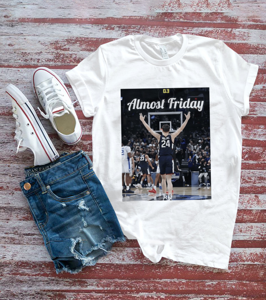 UConn Huskies March Madness Almost Friday Basketball Court Triumph T-Shirt