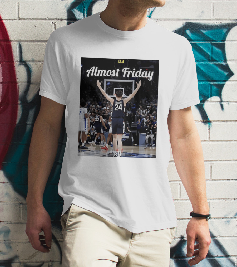UConn Huskies March Madness Almost Friday Basketball Court Triumph T-Shirt