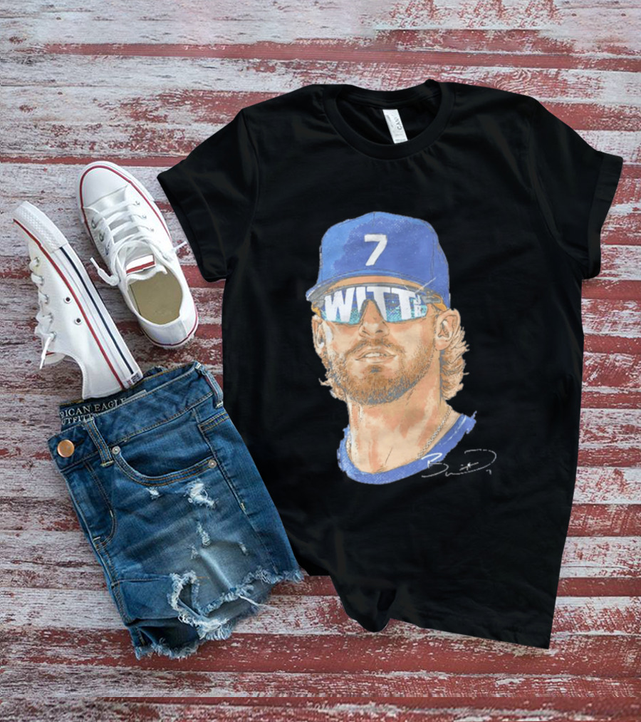 Bobby Witt Jr Kansas City Royals Sunglasses Blue Cap Number 7 T-Shirt