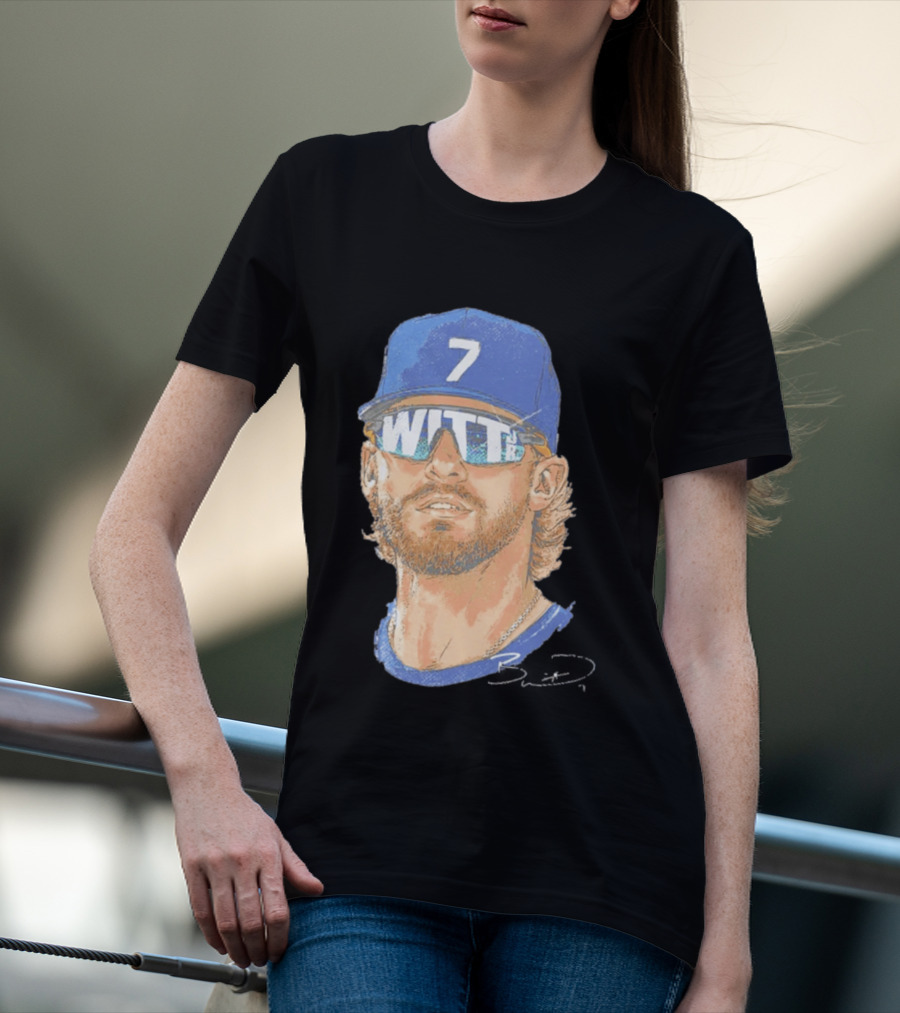 Bobby Witt Jr Kansas City Royals Sunglasses Blue Cap Number 7 T-Shirt