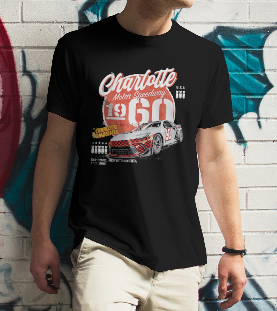 Charlotte Motor Speedway 1960 Bombshell Classic Racing USA T-Shirt