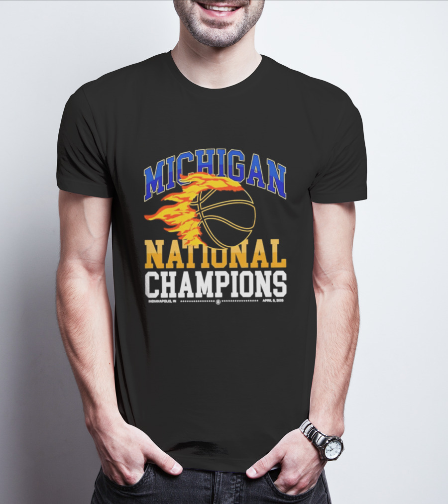 Michigan Basketball National Champions Fireball T-Shirt