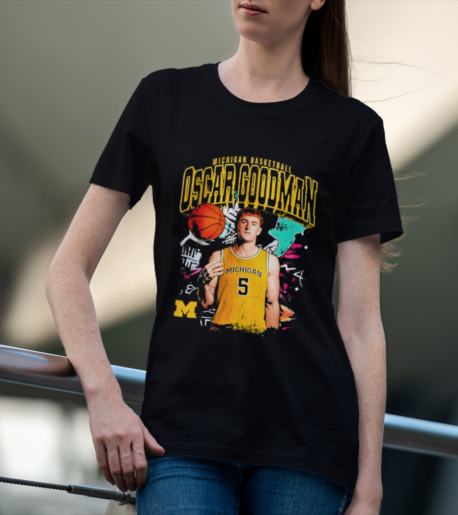 Oscar Goodman 5 Michigan Basketball Wolverines Player 2026 T-Shirt