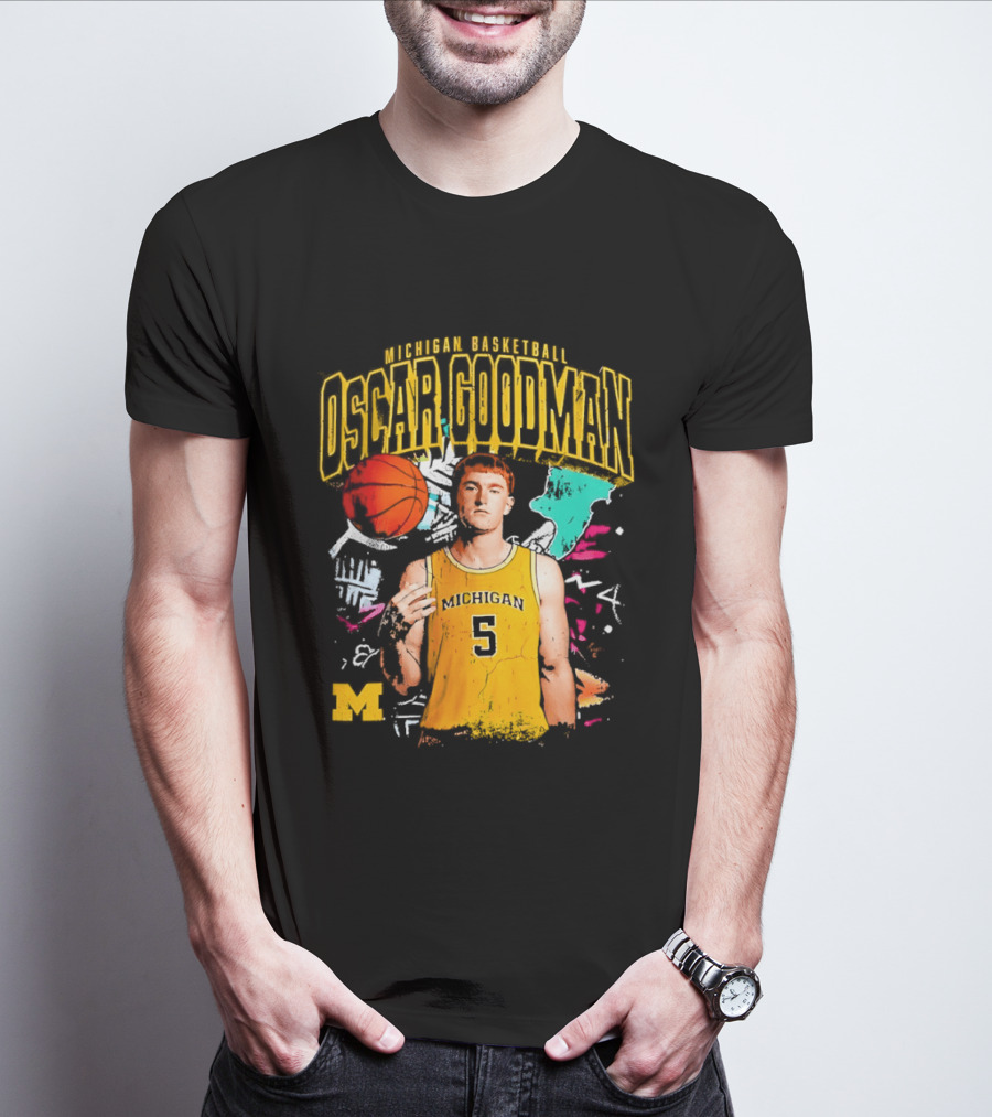 Oscar Goodman 5 Michigan Basketball Wolverines Player 2026 T-Shirt