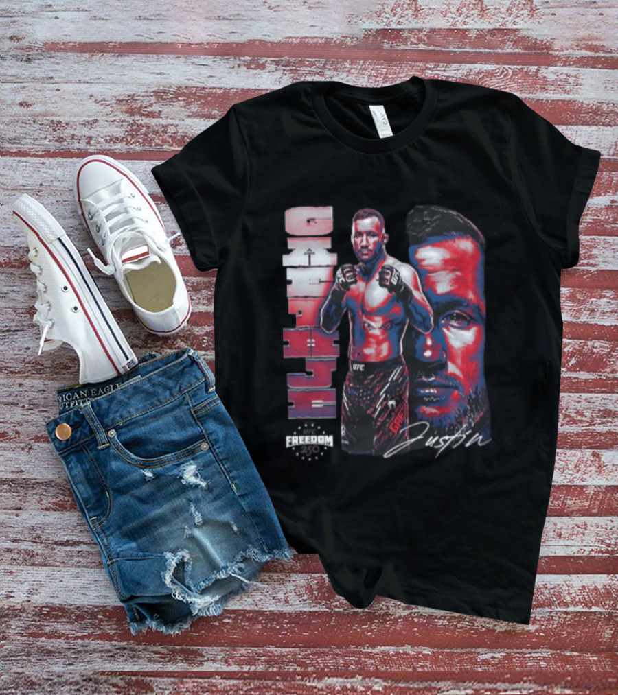 Justin Gaethje UFC Fighter Portrait And Name T-Shirt