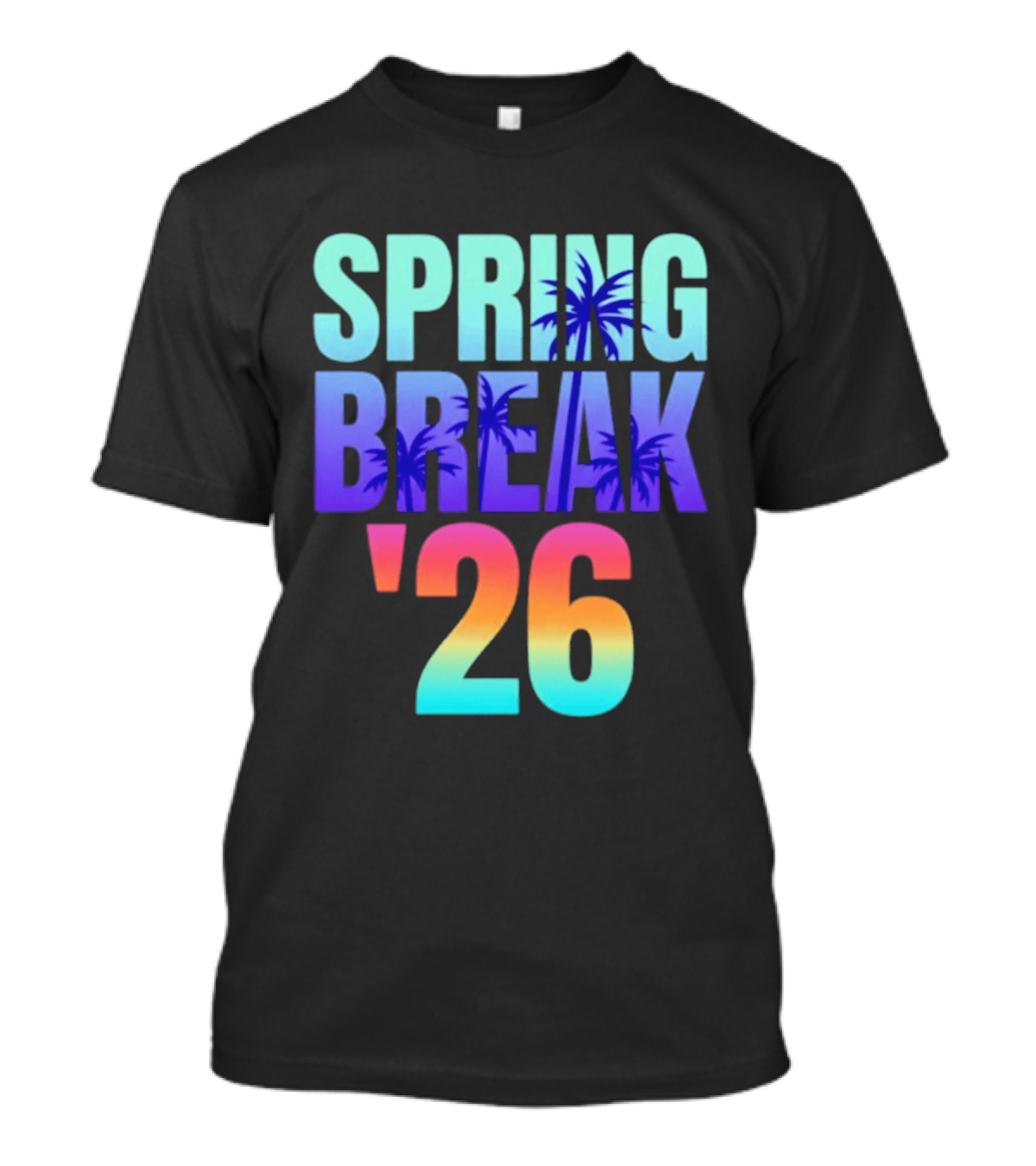 Spring Break '26 Sunset Palm Trees Ocean Vibes T-Shirt