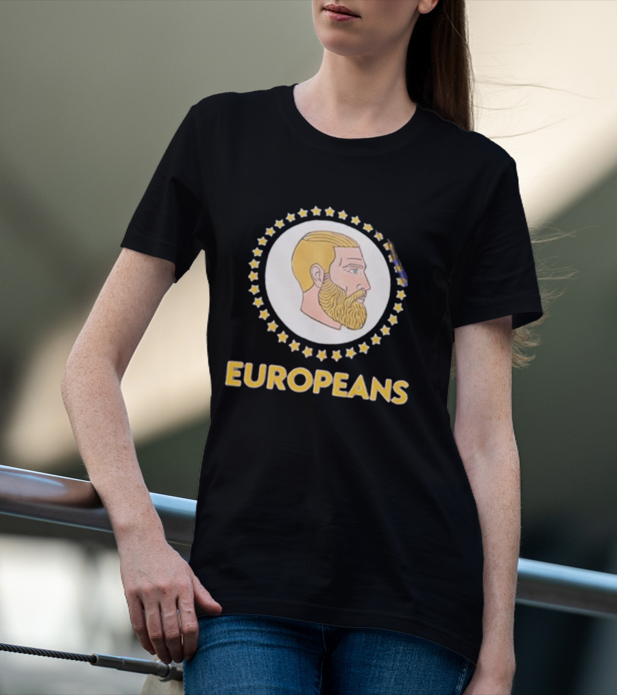 Yes Chad Europeans Stars Circle Beard T-Shirt