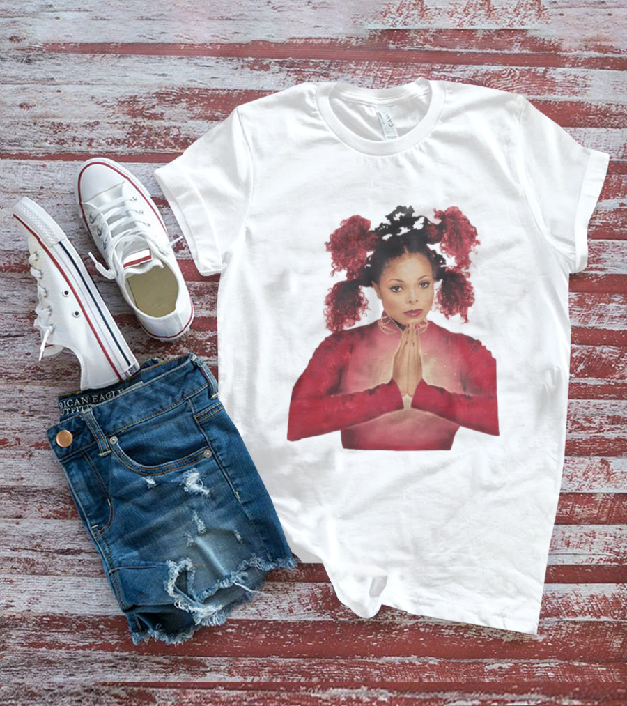 1999 Janet Jackson Velvet Rope Tour Red Outfit Praying Hands T-Shirt