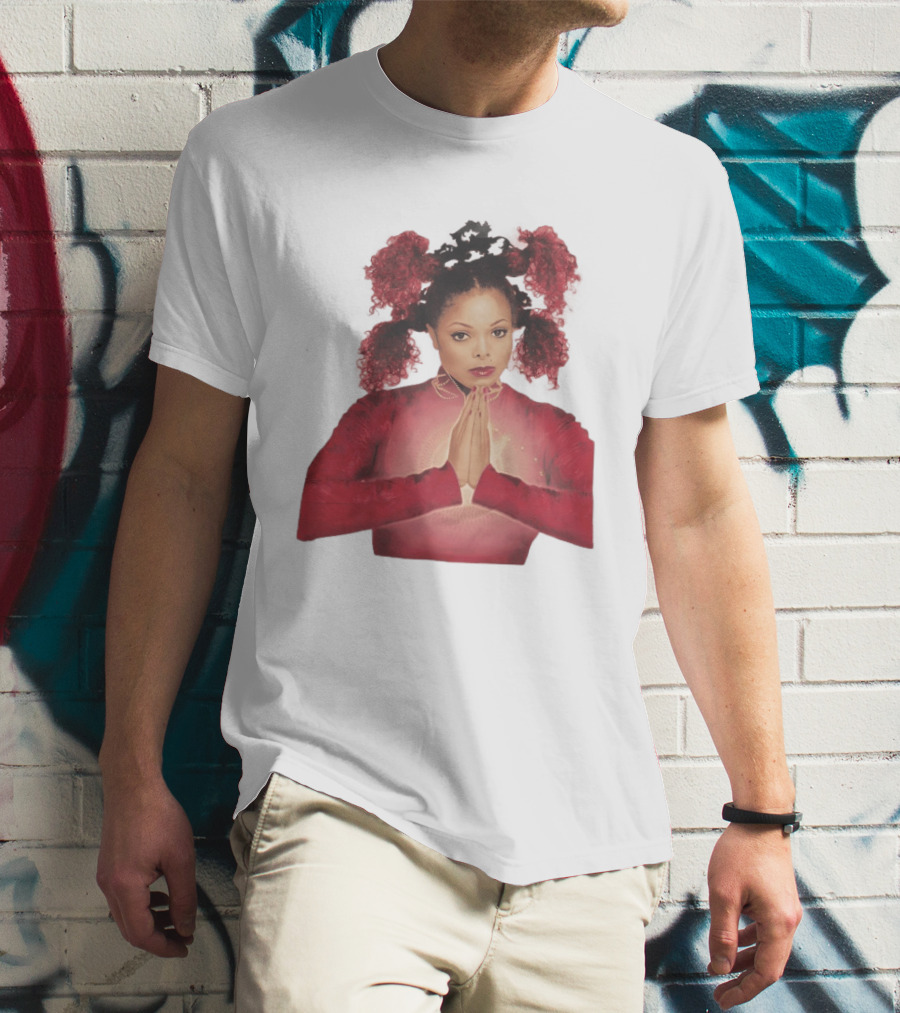 1999 Janet Jackson Velvet Rope Tour Red Outfit Praying Hands T-Shirt