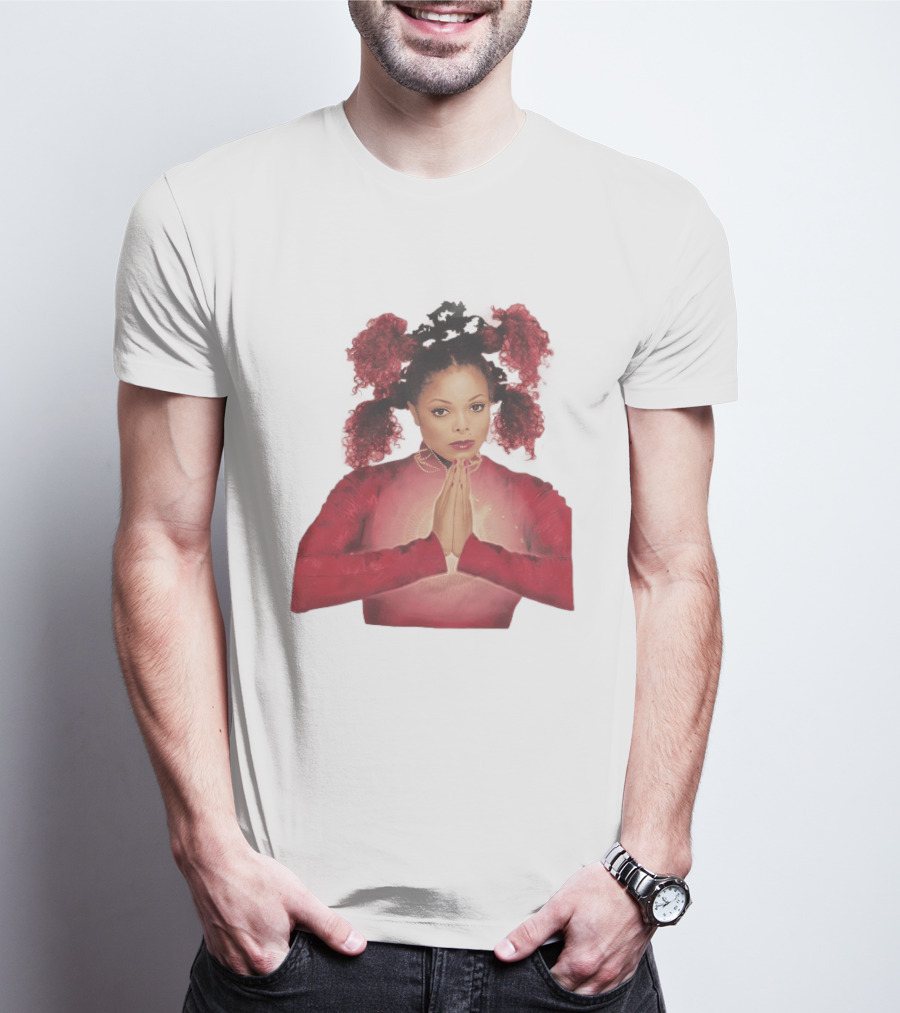 1999 Janet Jackson Velvet Rope Tour Red Outfit Praying Hands T-Shirt