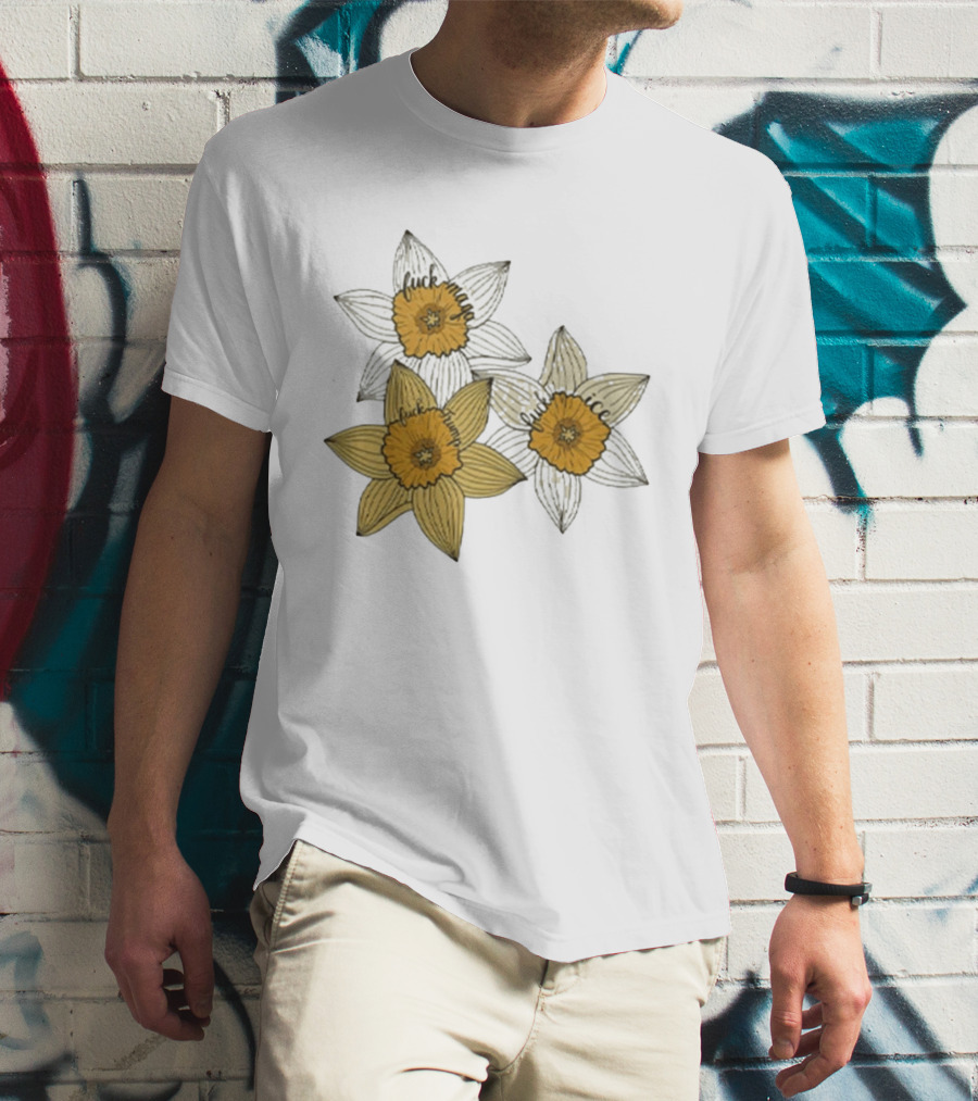 Fuck MAGA Trump ICE Yellow Daffodil Trio T-Shirt