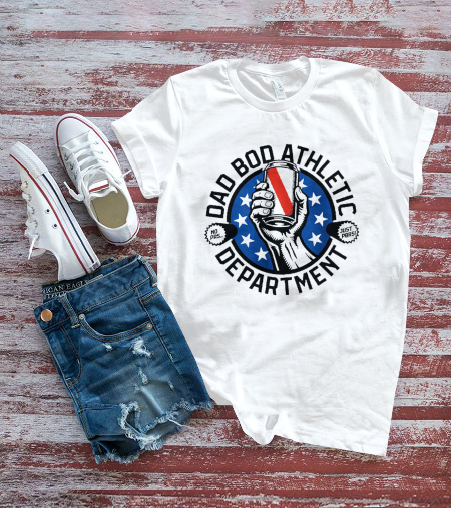 Dad Bod Athletic Department No Pass Just Punt Beer Can Stars T-Shirt