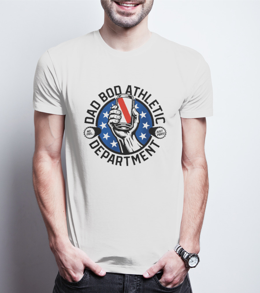 Dad Bod Athletic Department No Pass Just Punt Beer Can Stars T-Shirt