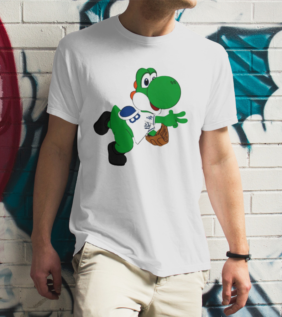 Los Angeles Dodgers Green Dinosaur Cartoon Character Toddler Staple T-Shirt