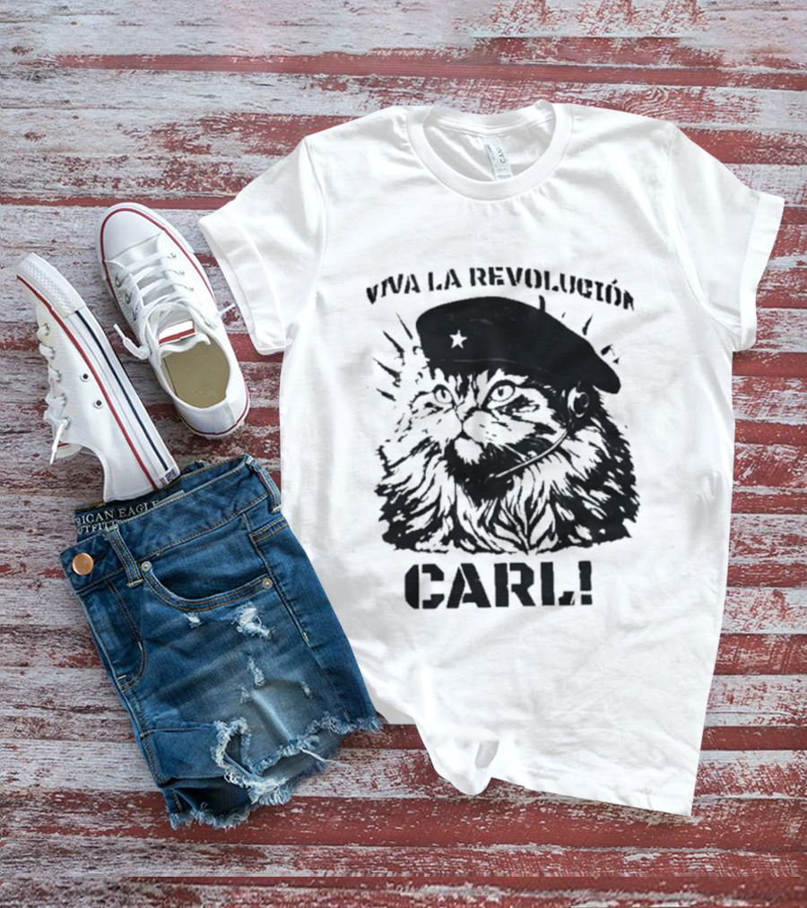 Viva La Revolucion Carl Cat With Beret T-Shirt