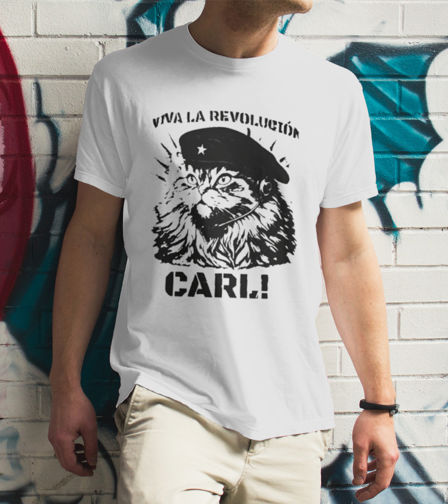 Viva La Revolucion Carl Cat With Beret T-Shirt