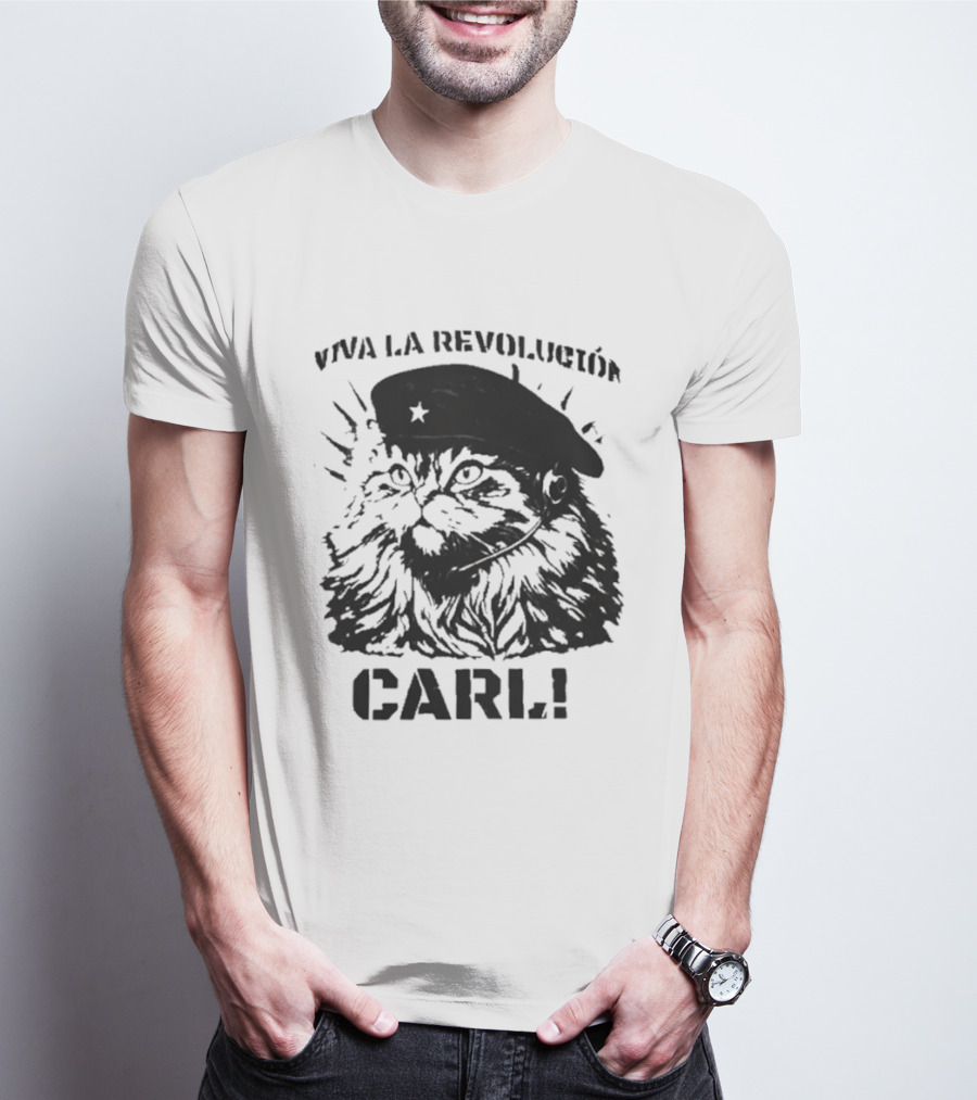 Viva La Revolucion Carl Cat With Beret T-Shirt