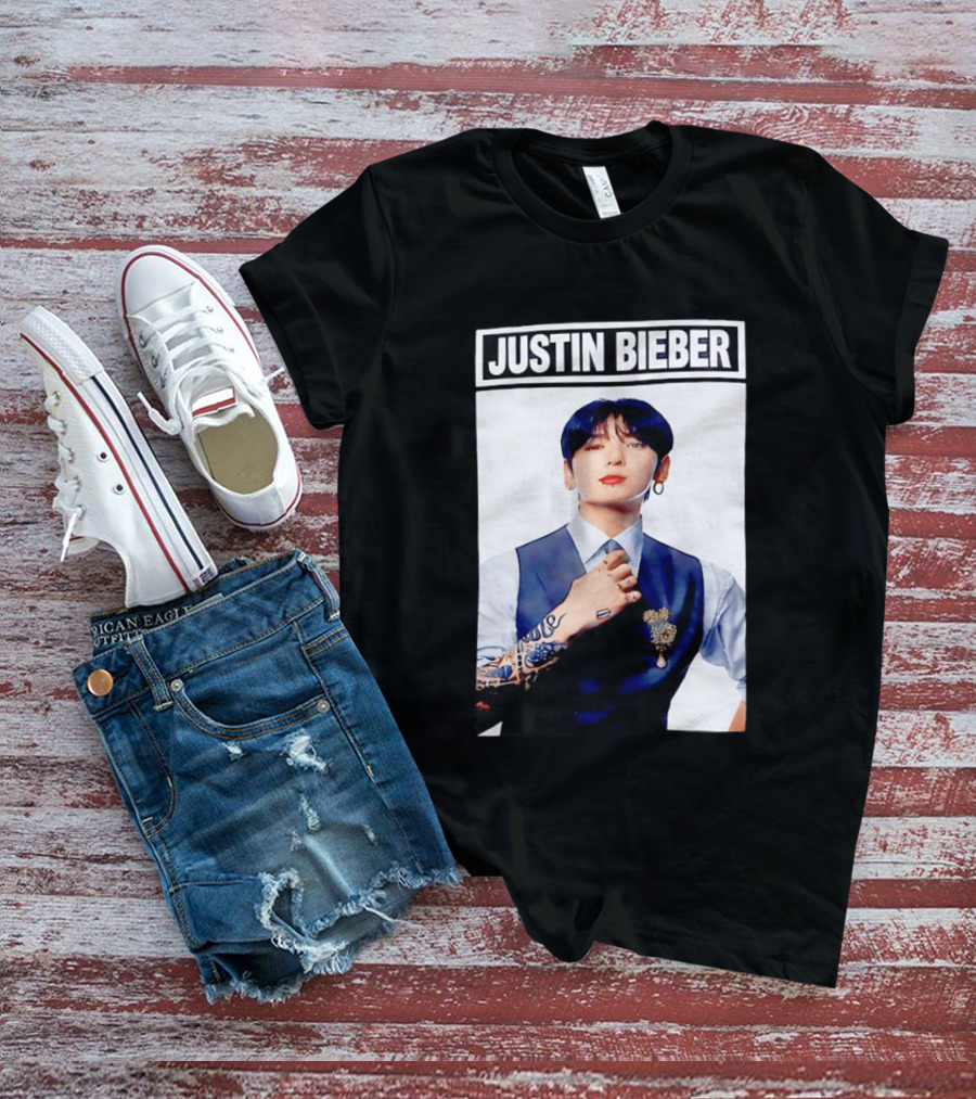 Justin Bieber Jungkook Wearing Suit Tattoo T-Shirt