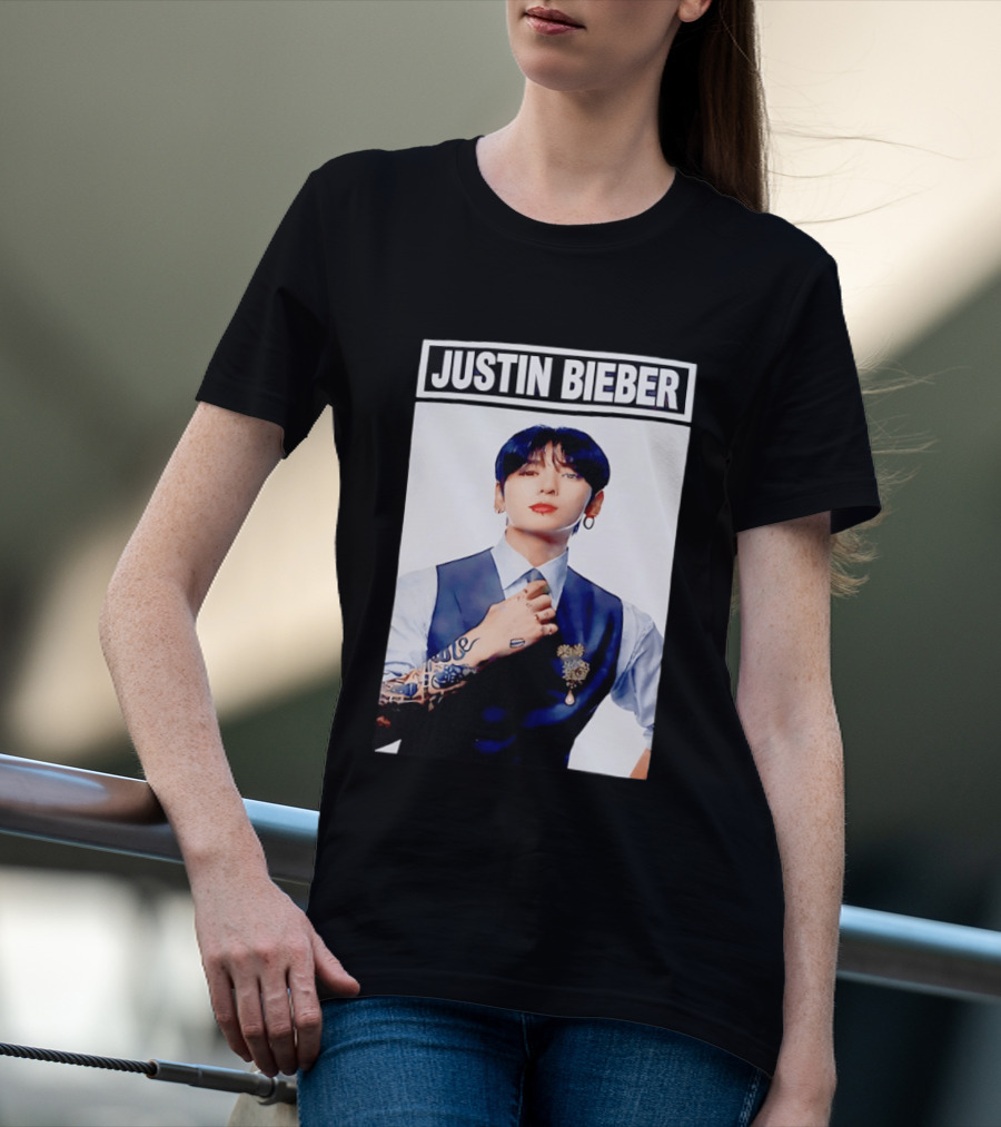 Justin Bieber Jungkook Wearing Suit Tattoo T-Shirt