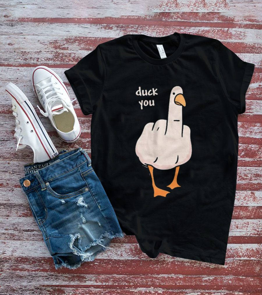 Duck You Middle Finger Duck Cartoon T-Shirt