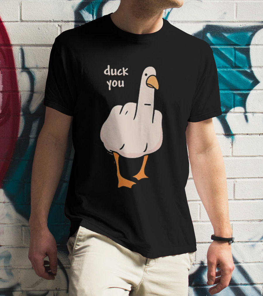 Duck You Middle Finger Duck Cartoon T-Shirt