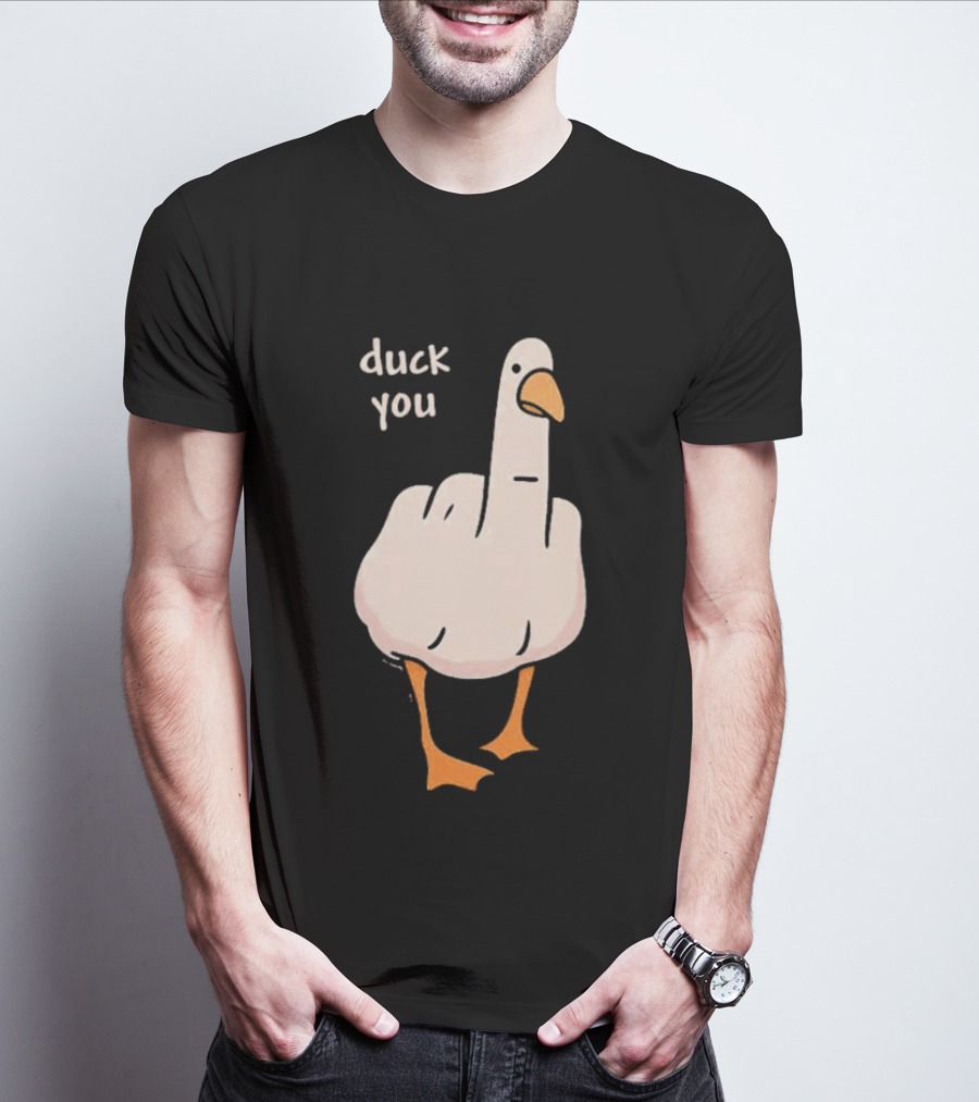 Duck You Middle Finger Duck Cartoon T-Shirt