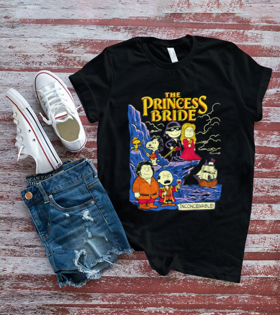 The Princess Bride Peanuts Crossover Featuring Iconic Cartoon Characters T-Shirt