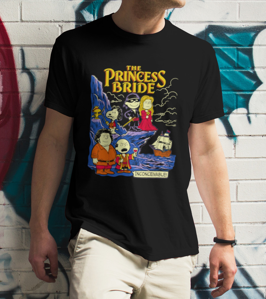 The Princess Bride Peanuts Crossover Featuring Iconic Cartoon Characters T-Shirt